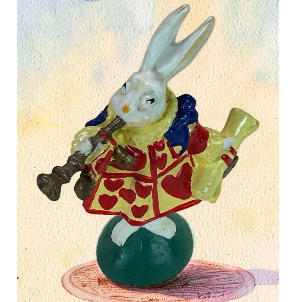 Vintage 1990 Hamilton Gifts Alice in Wonderland White Rabbit Figurine Herald